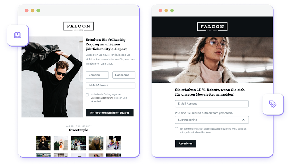 Seitenansicht von Gated Content mit Anmeldeformularen