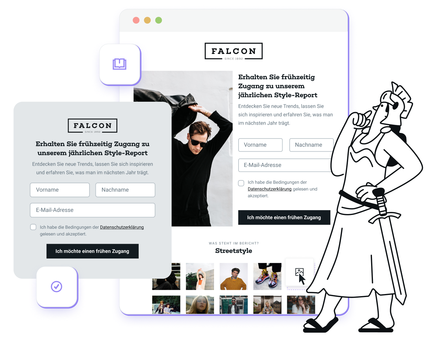 Mit Mailjet erstellte Beispiel-Landingpage mit Anmeldeformular