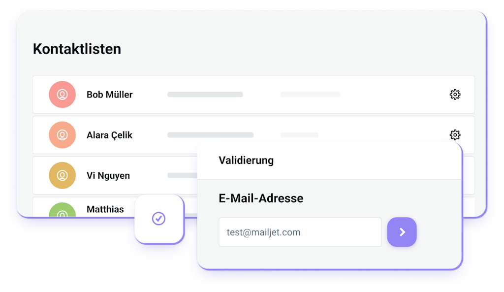 Kontaktliste mit Formularvalidierung.