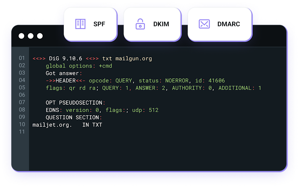 Inbox being filtered by SPF, DKIM, and DMARC.