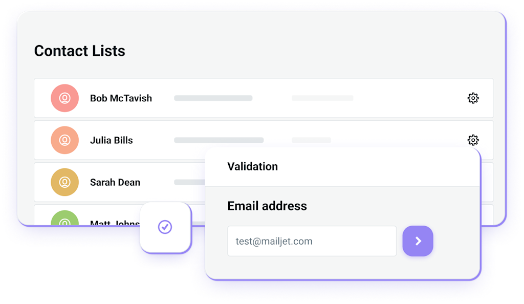 Contact list with form validation.