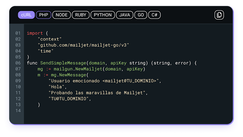 Configuración SMTP.